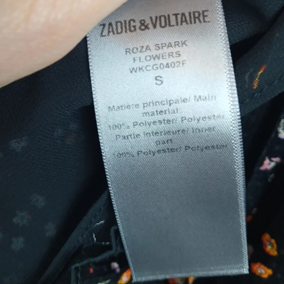 Zadig & Voltaire Roza Spark Flower Autumn Winter 2021 2022 Mini Dress Noir Small